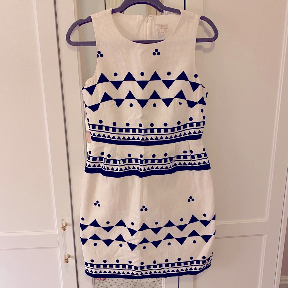 J crew mini white linen dress